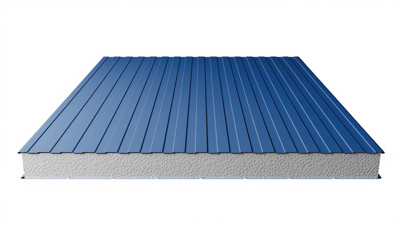 Стеновая сэндвич-панель с пенополистиролом 150 мм цвет RAL (полиэстер) верх 0,45 мм / низ 0,7 мм (ширина 1200 мм)